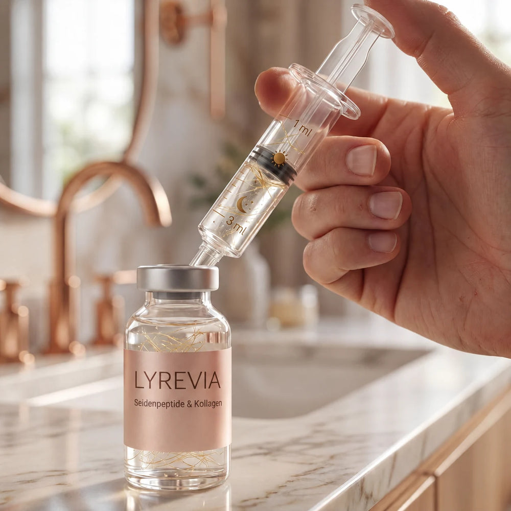 LYREVIA Serum mit kosmetischer Dosierspritze aufziehen