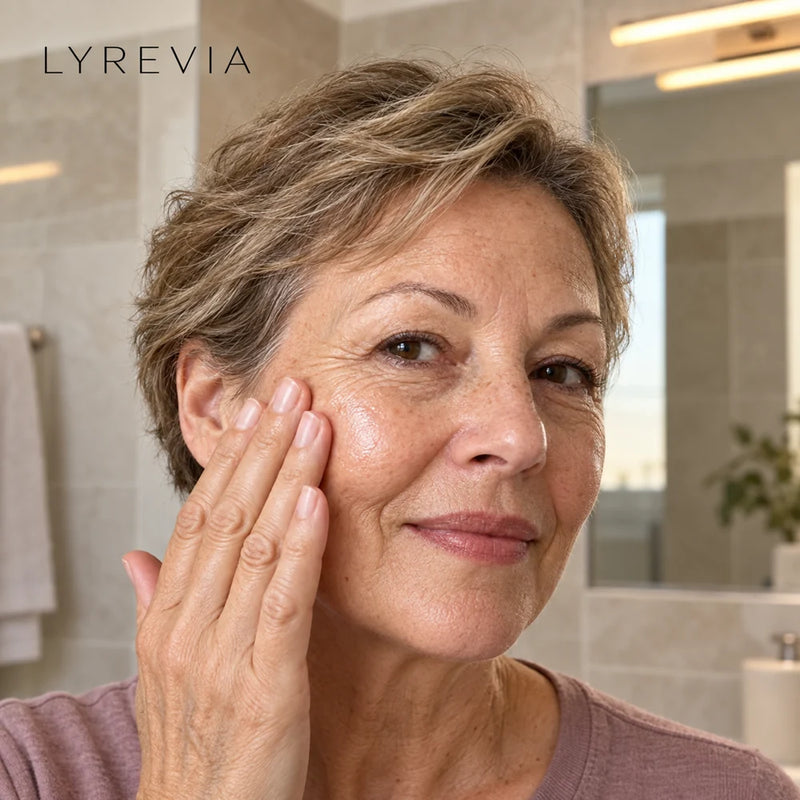 Anwendung des LYREVIA Serums im Gesicht