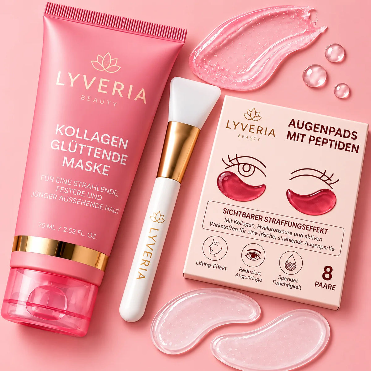 LYVERIA™ Kollagen-Nachtpflege Set – Maske & Augenpads